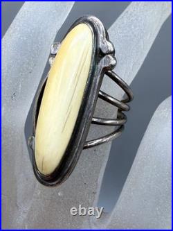 Vintage Sterling Silver Antler Native American Split Band Navajo Ring Size 6