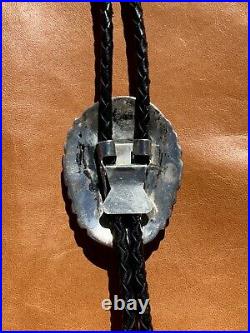 Vintage Sterling Silver Bisbee Turquoise Western Navajo Bolo Tie