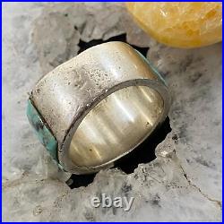 Vintage Sterling Silver Cobblestone Turquoise Ring Size 10.25-10.5 For Men