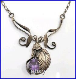 Vintage Sterling Silver IRV Monte Navajo Native American Amethyst Necklace