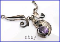 Vintage Sterling Silver IRV Monte Navajo Native American Amethyst Necklace