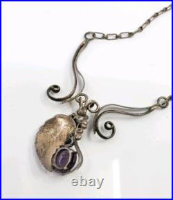 Vintage Sterling Silver IRV Monte Navajo Native American Amethyst Necklace