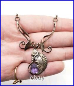 Vintage Sterling Silver IRV Monte Navajo Native American Amethyst Necklace