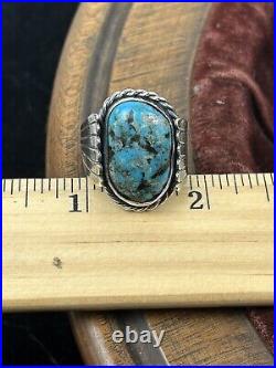 Vintage Sterling Silver Morenci Turquoise Native American Ring. Size 9.5
