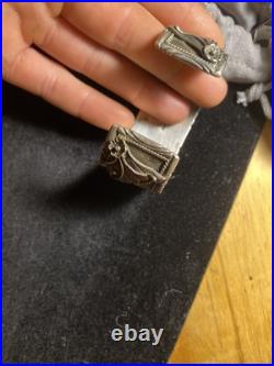 Vintage Sterling Silver Native American Bracelet 5 Torquiest Stones