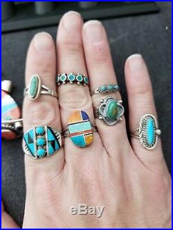 Vintage Sterling Silver Native American Jewelry Lot- Some Signed