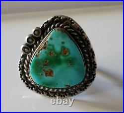 Vintage Sterling Silver Native American Kingman  Turquoise Ring Size 7