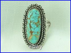 Vintage Sterling Silver Native American Mojave Turquoise Ring Navajo. 925
