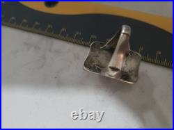 Vintage Sterling Silver Native American Navajo Turquoise Rectangle Ring