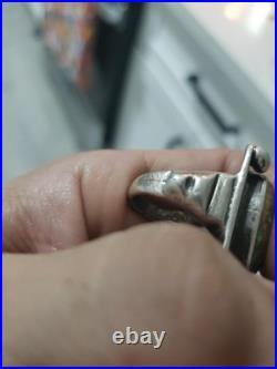 Vintage Sterling Silver Native American Navajo Turquoise Rectangle Ring