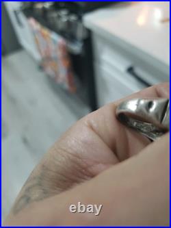 Vintage Sterling Silver Native American Navajo Turquoise Rectangle Ring