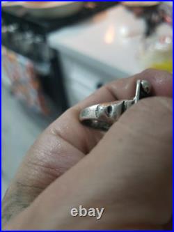 Vintage Sterling Silver Native American Navajo Turquoise Rectangle Ring