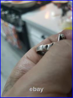 Vintage Sterling Silver Native American Navajo Turquoise Rectangle Ring