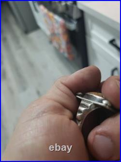 Vintage Sterling Silver Native American Navajo Turquoise Rectangle Ring