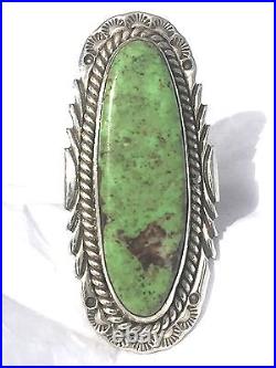 Vintage Sterling Silver Native American Navajo Turquoise Ring Size 7.5 Sign RC
