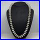 Vintage Sterling Silver Native American Pearls Necklace Signed Saucer Bead 163g