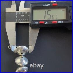 Vintage Sterling Silver Native American Pearls Necklace Signed Saucer Bead 163g