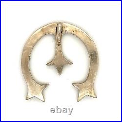 Vintage Sterling Silver Native American Sandcast Navajo Naja Crescent Pendant