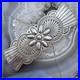 Vintage Sterling Silver Native American Stamped Large Hair Barrette For Women
