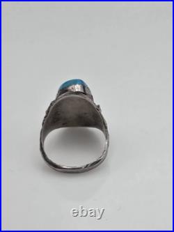 Vintage Sterling Silver Native American Turquoise Coral Handmade Handcrafted