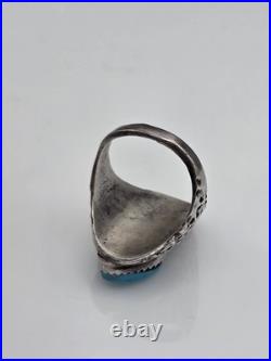 Vintage Sterling Silver Native American Turquoise Coral Handmade Handcrafted