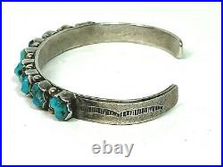 Vintage Sterling Silver Native American Turquoise Cuff Bracelet