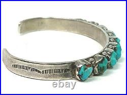Vintage Sterling Silver Native American Turquoise Cuff Bracelet
