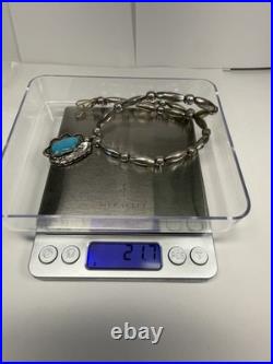 Vintage Sterling Silver Navajo Necklace Pearls Feather Blossoms Turquoise