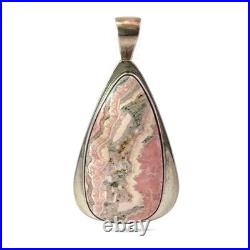 Vintage Sterling Silver Rhodochrosite Statement Pendant by Phil Zachary