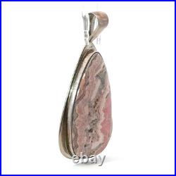 Vintage Sterling Silver Rhodochrosite Statement Pendant by Phil Zachary