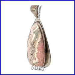 Vintage Sterling Silver Rhodochrosite Statement Pendant by Phil Zachary