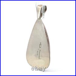 Vintage Sterling Silver Rhodochrosite Statement Pendant by Phil Zachary