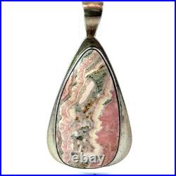 Vintage Sterling Silver Rhodochrosite Statement Pendant by Phil Zachary