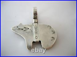 Vintage Sterling Silver Stamped MM Fetish Bear Pendant