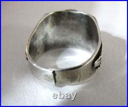 Vintage Sterling Silver Turquoise Bird Figural Ring Native American Wear Repair