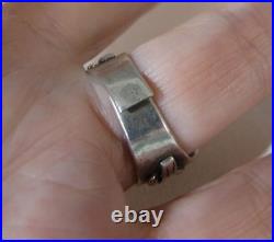 Vintage Sterling Silver Turquoise Bird Figural Ring Native American Wear Repair