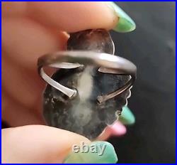 Vintage Sterling Silver Turquoise & Coral Ring Southwestern Native American 925