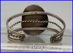 Vintage Sterling Silver & Turquoise Cuff Bracelet Signed JW
