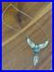 Vintage Sterling Silver & Turquoise Hand-crafted Native American Necklace