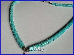 Vintage Sterling Silver Turquoise Heishi Necklace