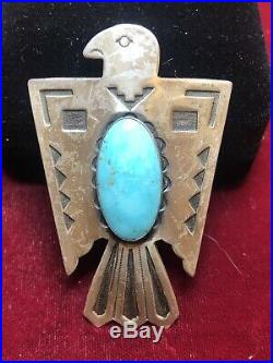 Vintage Sterling Silver Turquoise Native American Bolo Ties Signed Bell 1960's