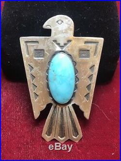 Vintage Sterling Silver Turquoise Native American Bolo Ties Signed Bell 1960's