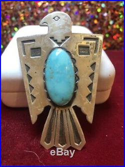 Vintage Sterling Silver Turquoise Native American Bolo Ties Signed Bell 1960's