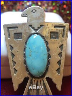 Vintage Sterling Silver Turquoise Native American Bolo Ties Signed Bell 1960's