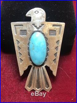 Vintage Sterling Silver Turquoise Native American Bolo Ties Signed Bell 1960's