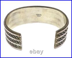 Vintage TAHE Native American Sterling Silver Cuff Bracelet 6-1/2 inches