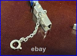 Vintage TSF Sterling Silver Native American Gemstone Inlaid Bracelet 7