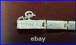 Vintage TSF Sterling Silver Native American Gemstone Inlaid Bracelet 7