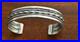 Vintage Tahe Navajo Native Sterling Silver & Twisted Rope Cuff Bracelet 6 7/8
