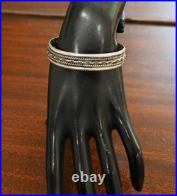 Vintage Tahe Navajo Native Sterling Silver & Twisted Rope Cuff Bracelet 6 7/8 Vintage Tahe Navajo Native Sterling Silver & Twisted Rope Cuff Bracelet 6 7/8